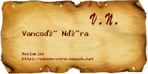 Vancsó Nóra névjegykártya