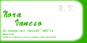 nora vancso business card